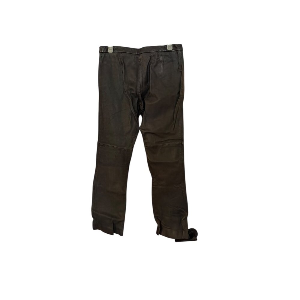 BCBGMaxAzria 100% Leather Straight Leg Pant Womens Sz 4 Black